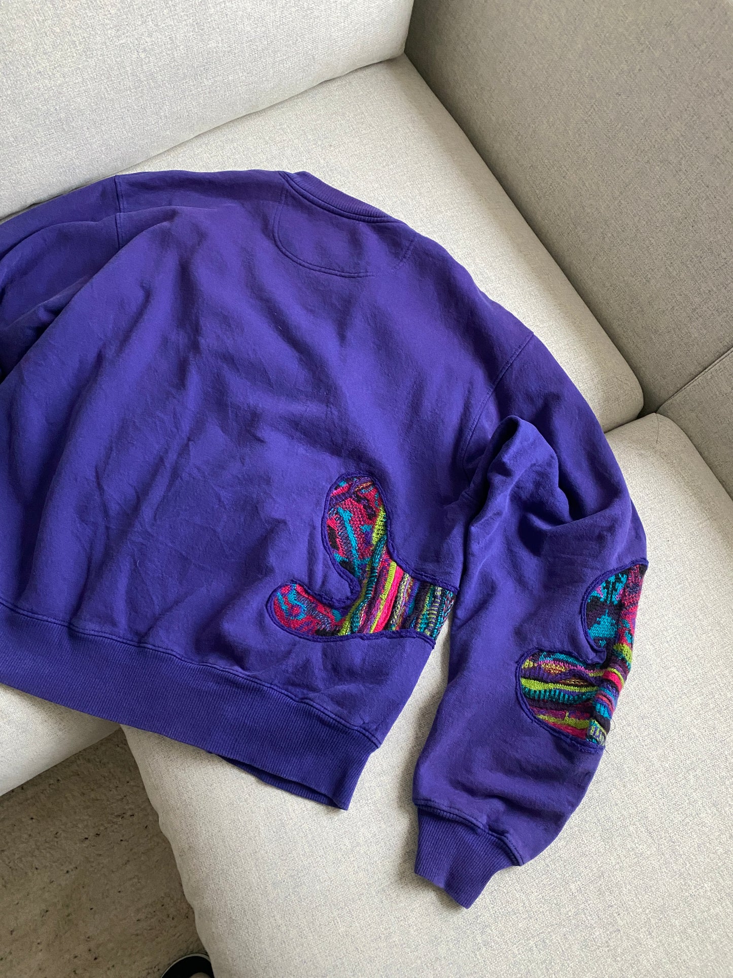 SPVNS STUDIOS: reworked vintage Champion x Carlo Colucci Style knit purple sweater