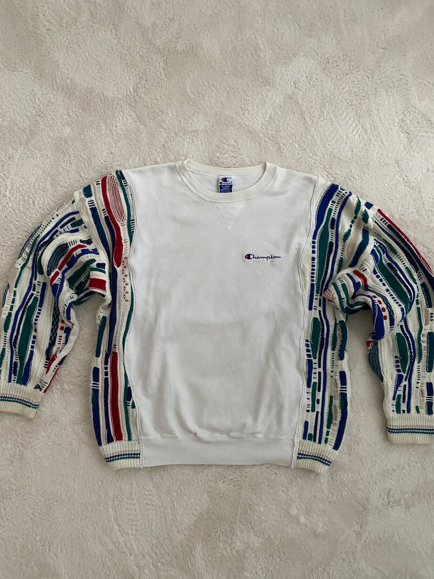 SPVNS STUDIOS: reworked vintage Champion x Carlo Colucci Style knit sweater (L)