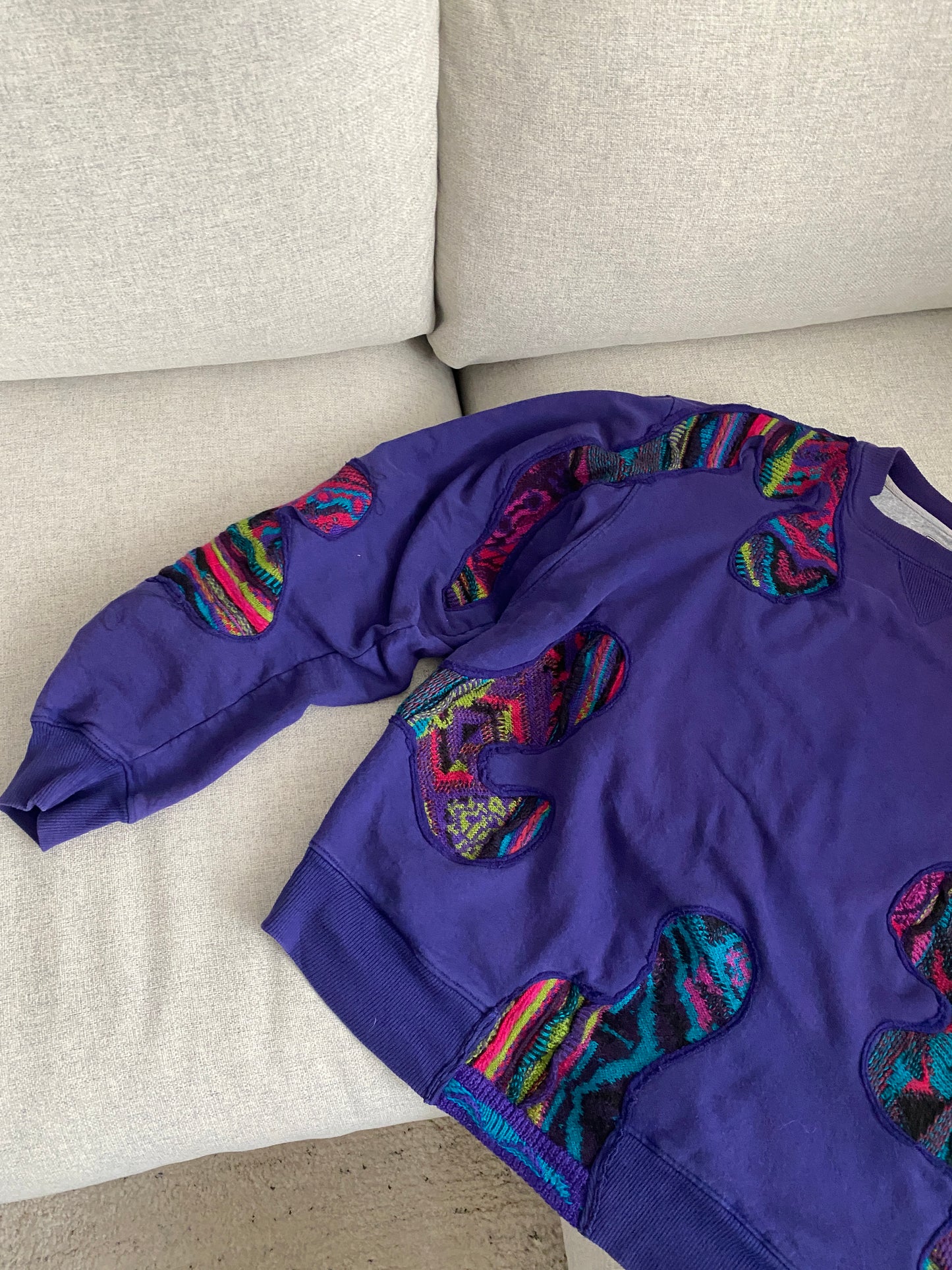 SPVNS STUDIOS: reworked vintage Champion x Carlo Colucci Style knit purple sweater