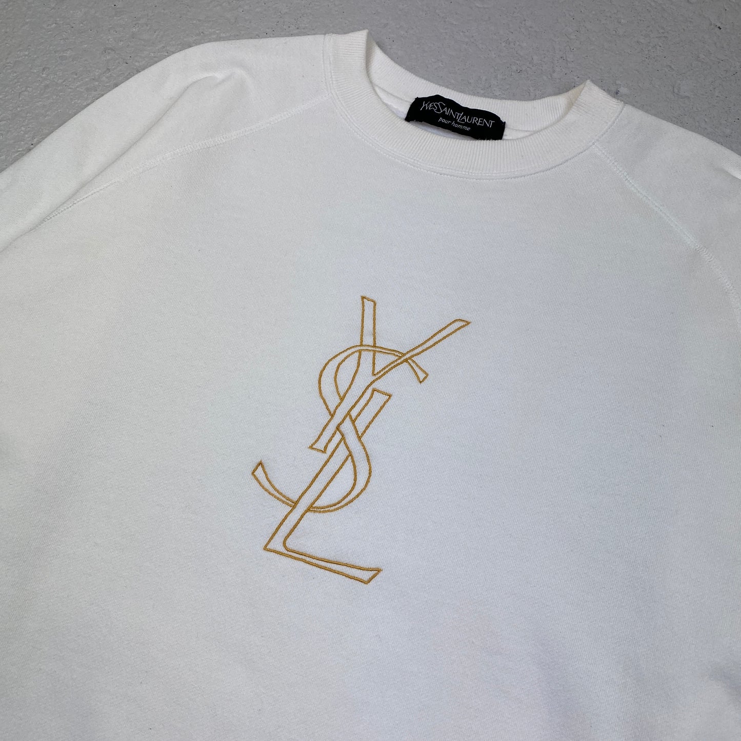 Yves Saint Laurent RARE heavyweight embroidered sweater (XS-S)