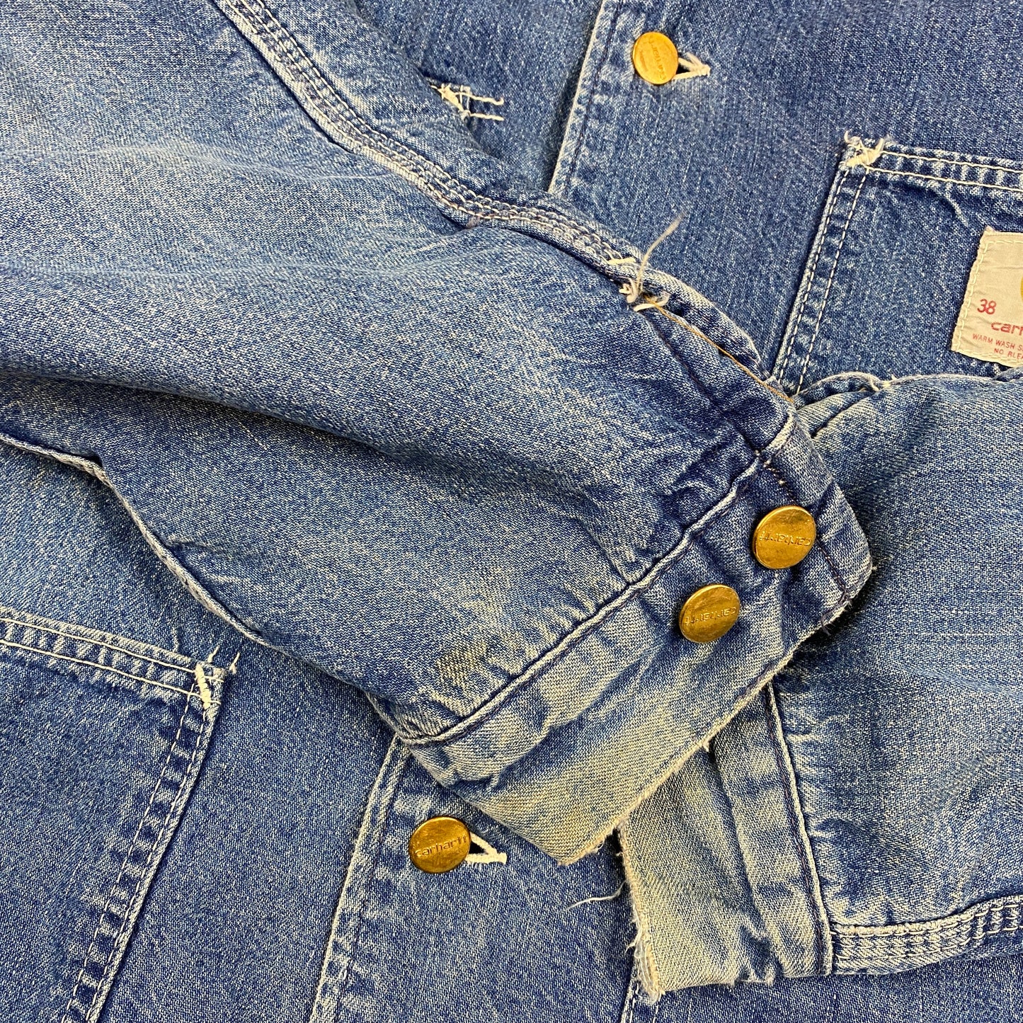 Carhartt distressed denim detroit jacket (M-L)