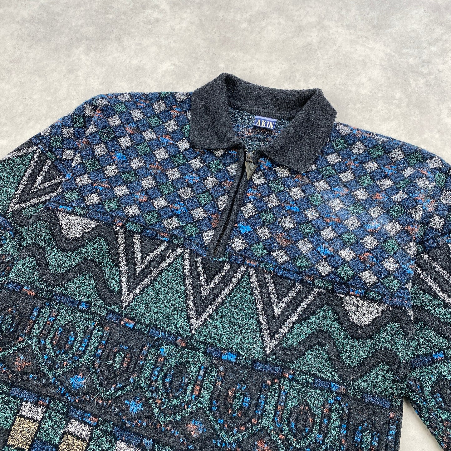 Vintage RARE knit 1/4 zip sweater (M-L)