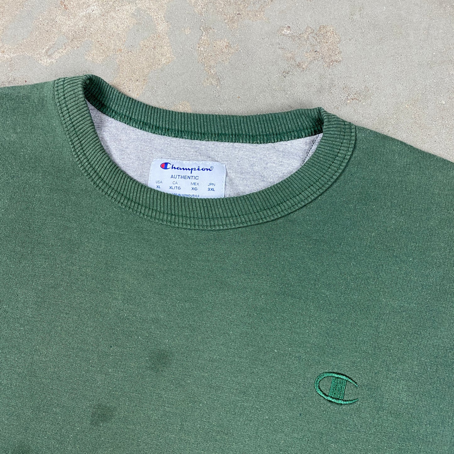 Champion washed out green sweater (XL)