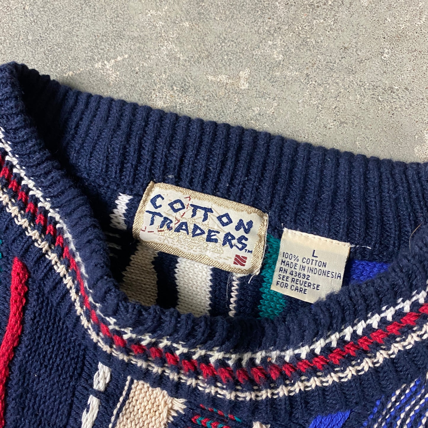 Knit Cotton Traders RARE heavyweight sweater (L)