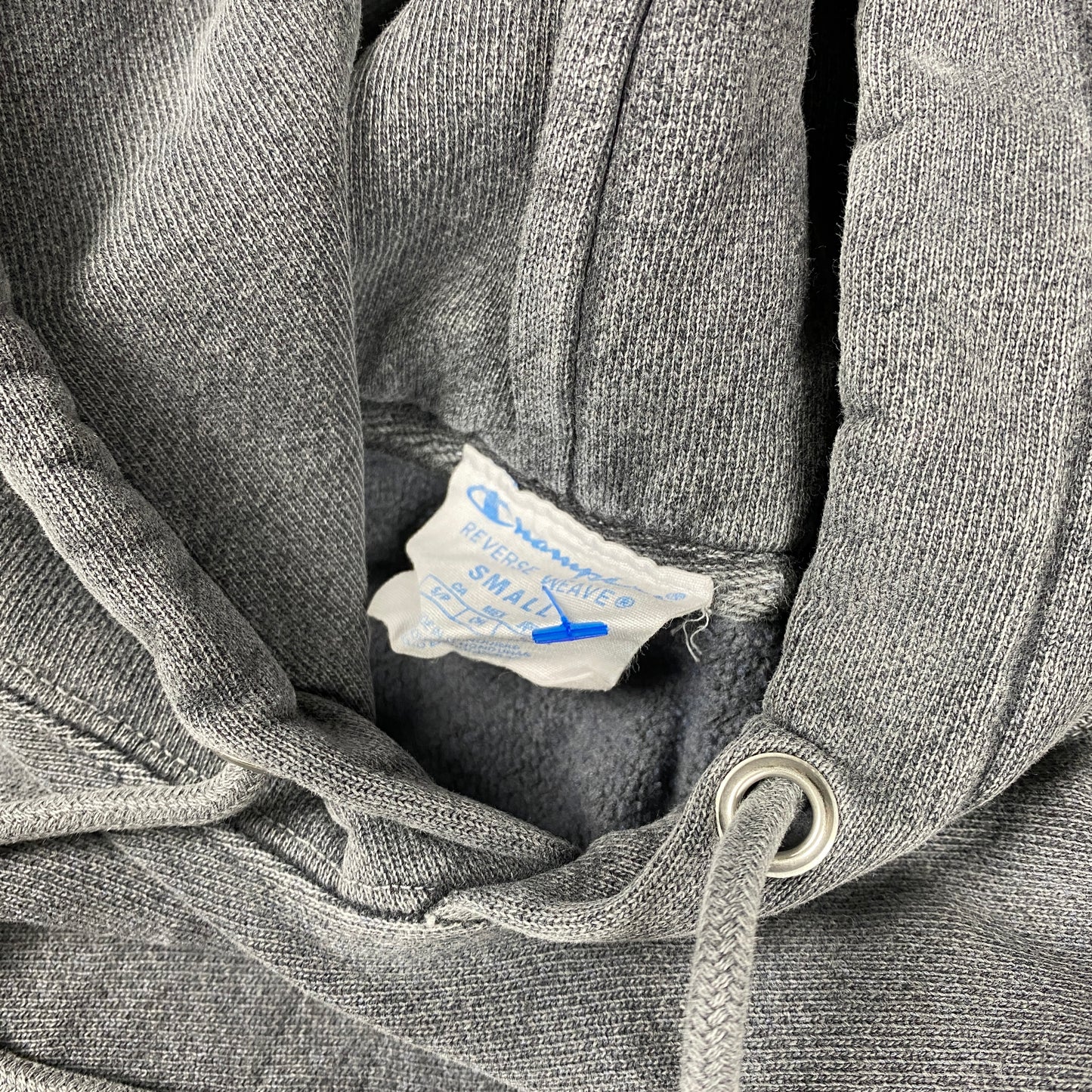 Champion washed out dark grey embroidered hoodie (XS)