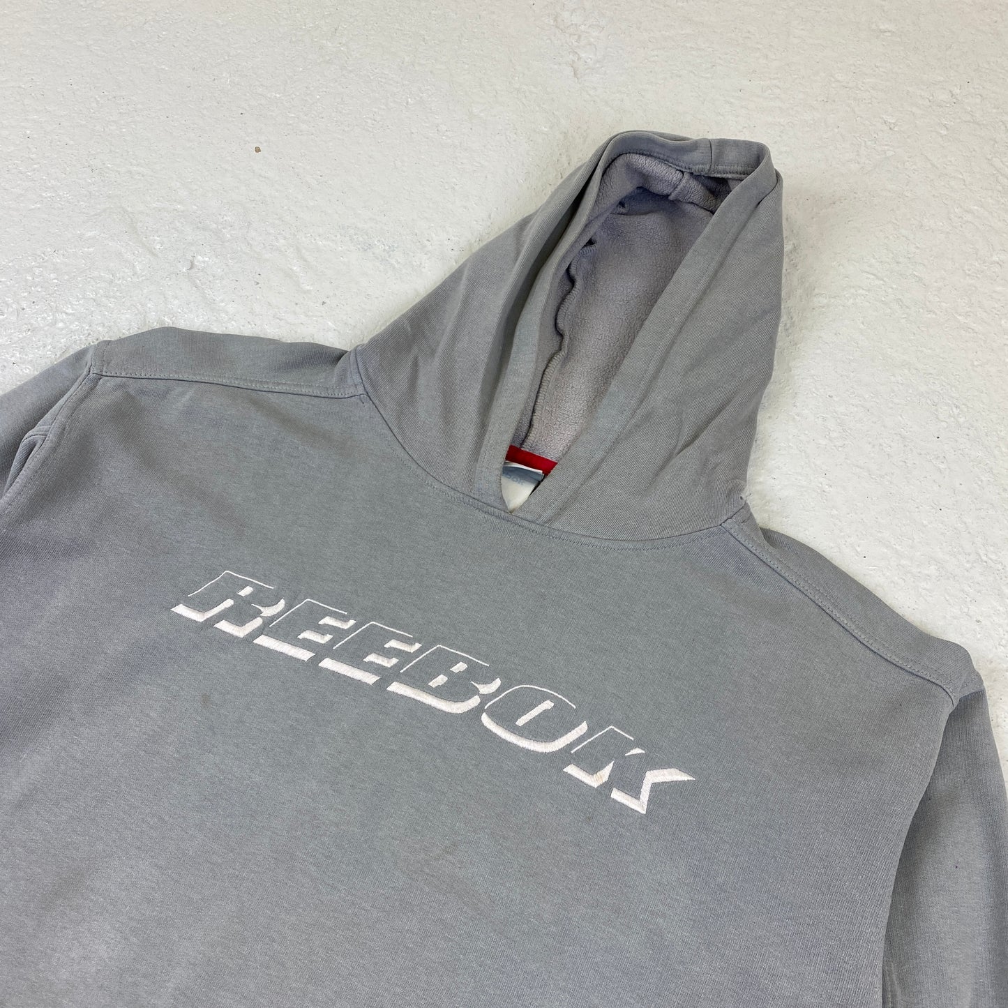 Reebok washed grey embroidered hoodie (L)