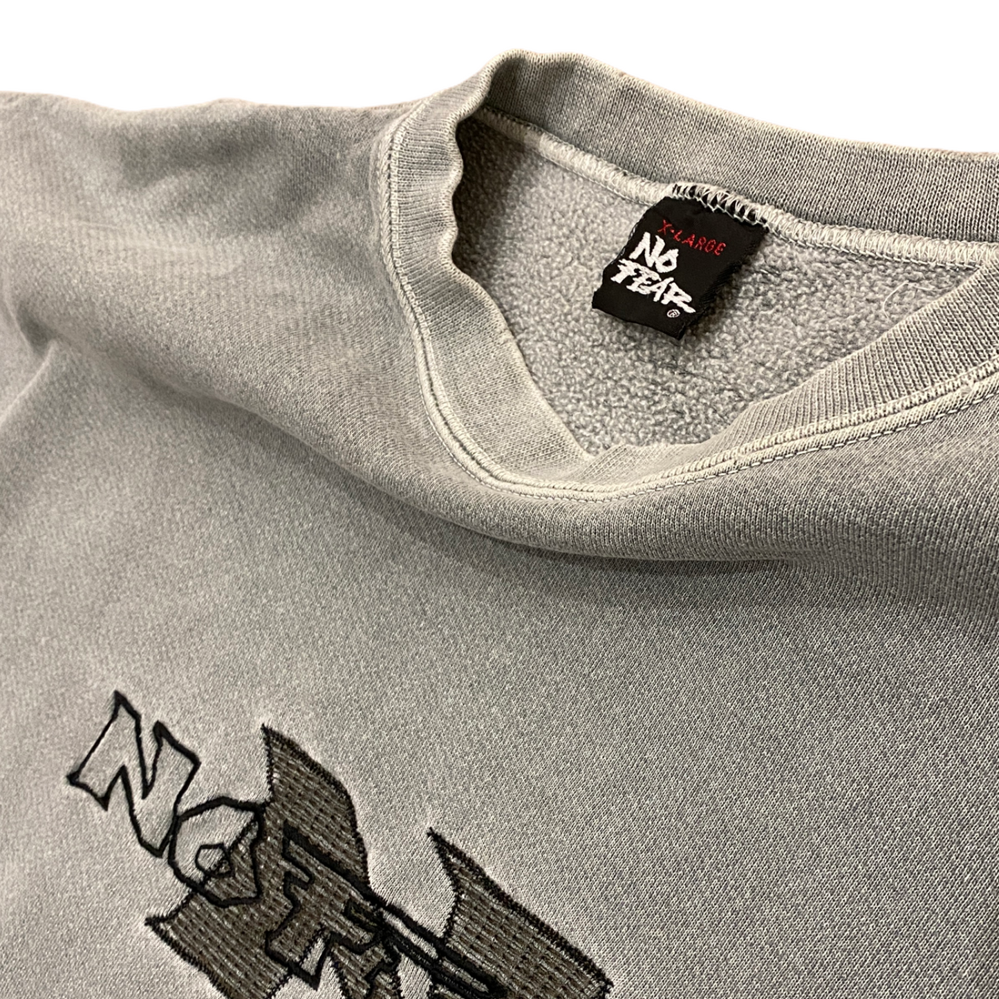 No Fear washed out embroidered sweater (L)