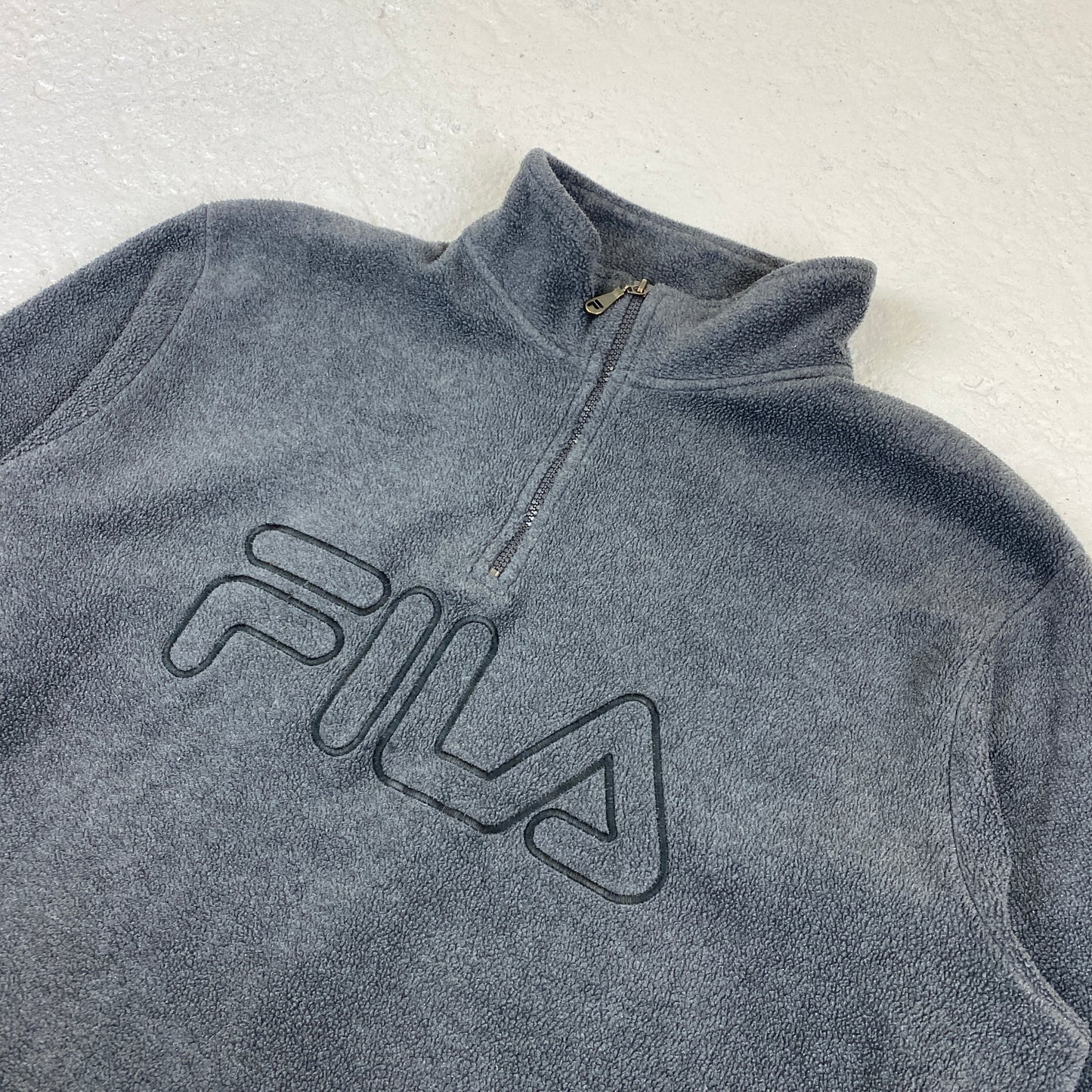 Fila embroidered 1/4 zip fleece sweater (M-L)