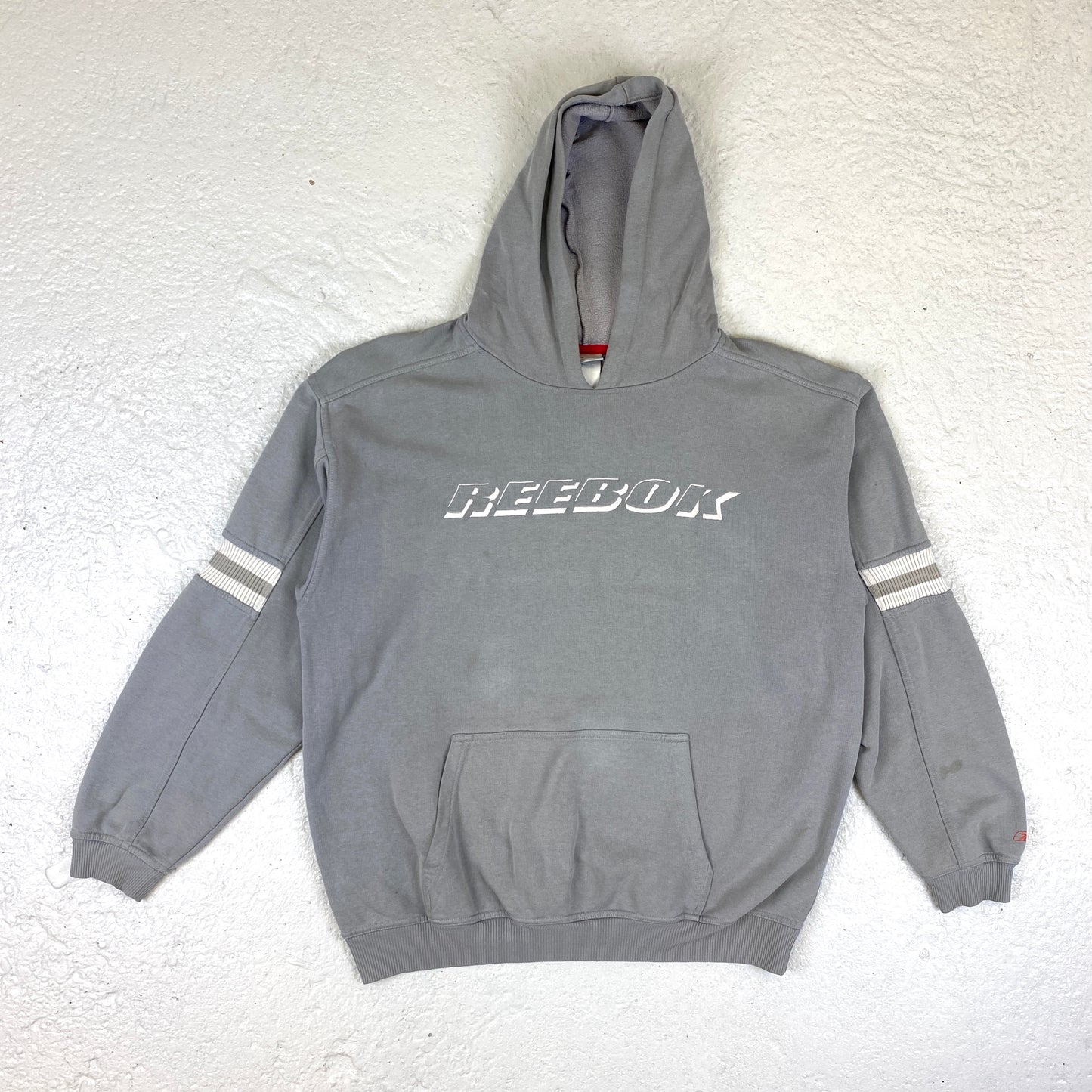 Reebok washed grey embroidered hoodie (L)