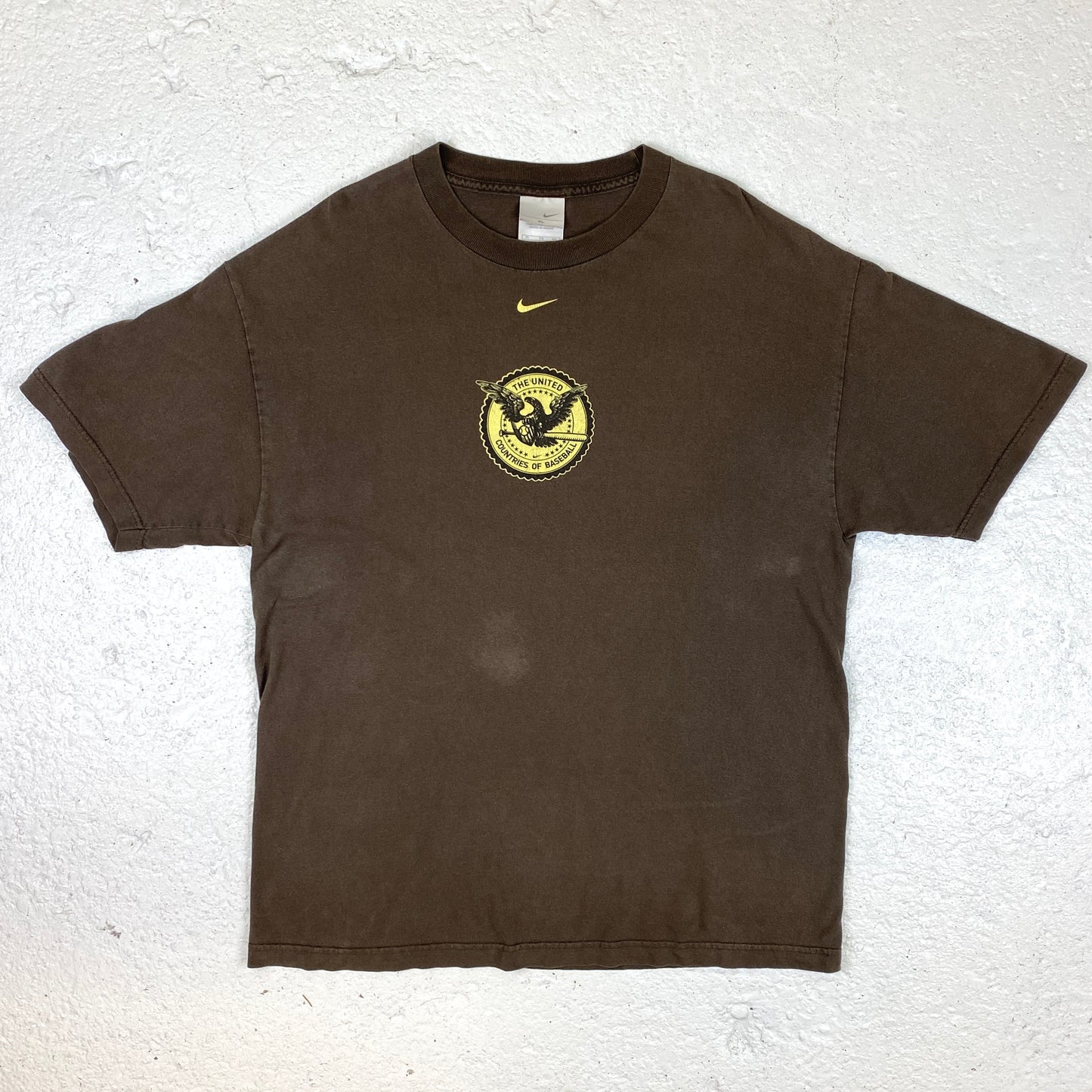 Nike RARE Countries of Baseball heavyweight washed brown t-shirt (L-XL)