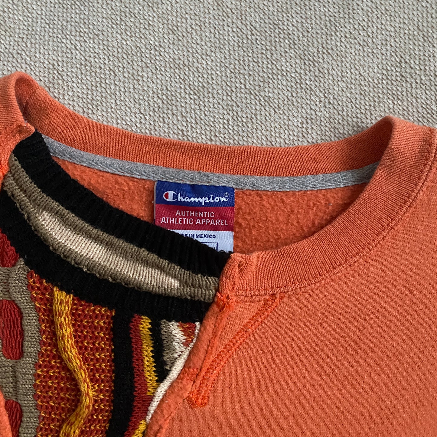 SPVNS STUDIOS: Champion x Coogi Style heavyweight knit sweater (L)