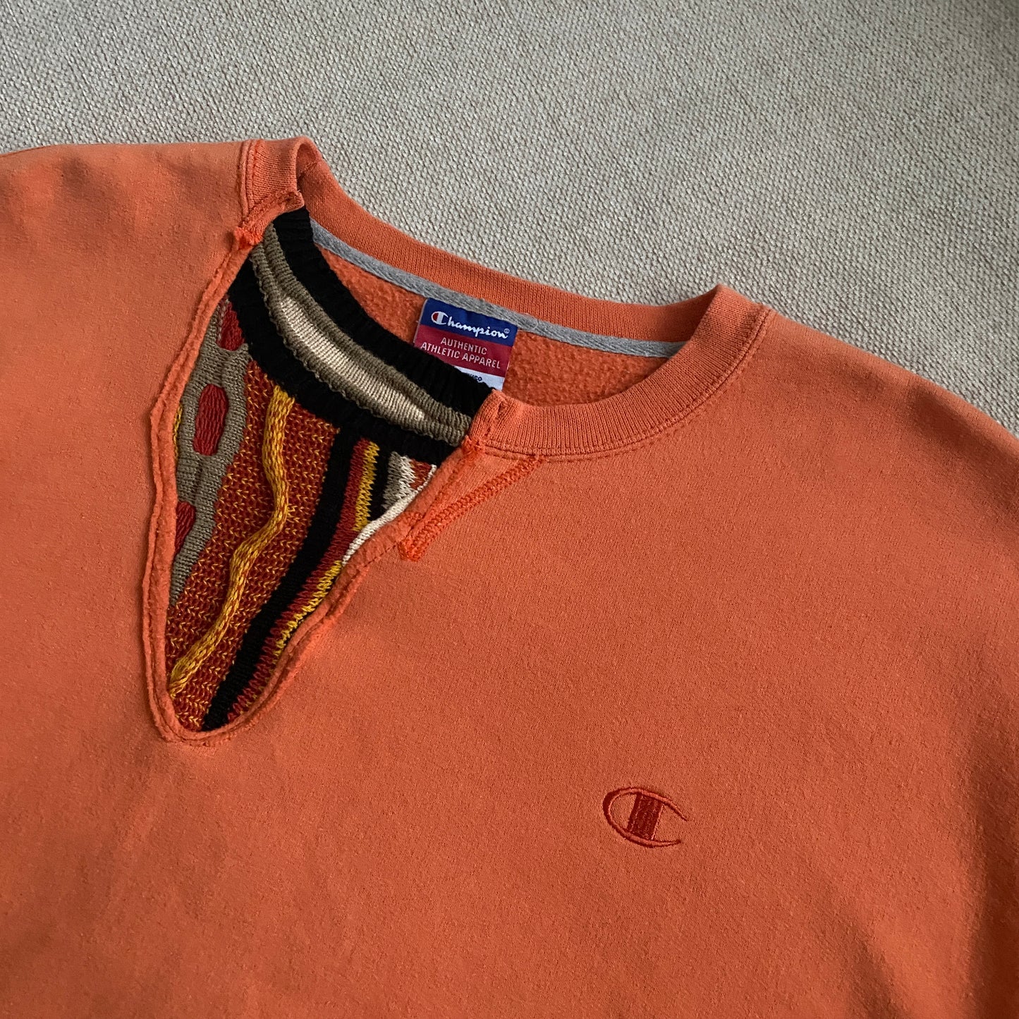 SPVNS STUDIOS: Champion x Coogi Style heavyweight knit sweater (L)