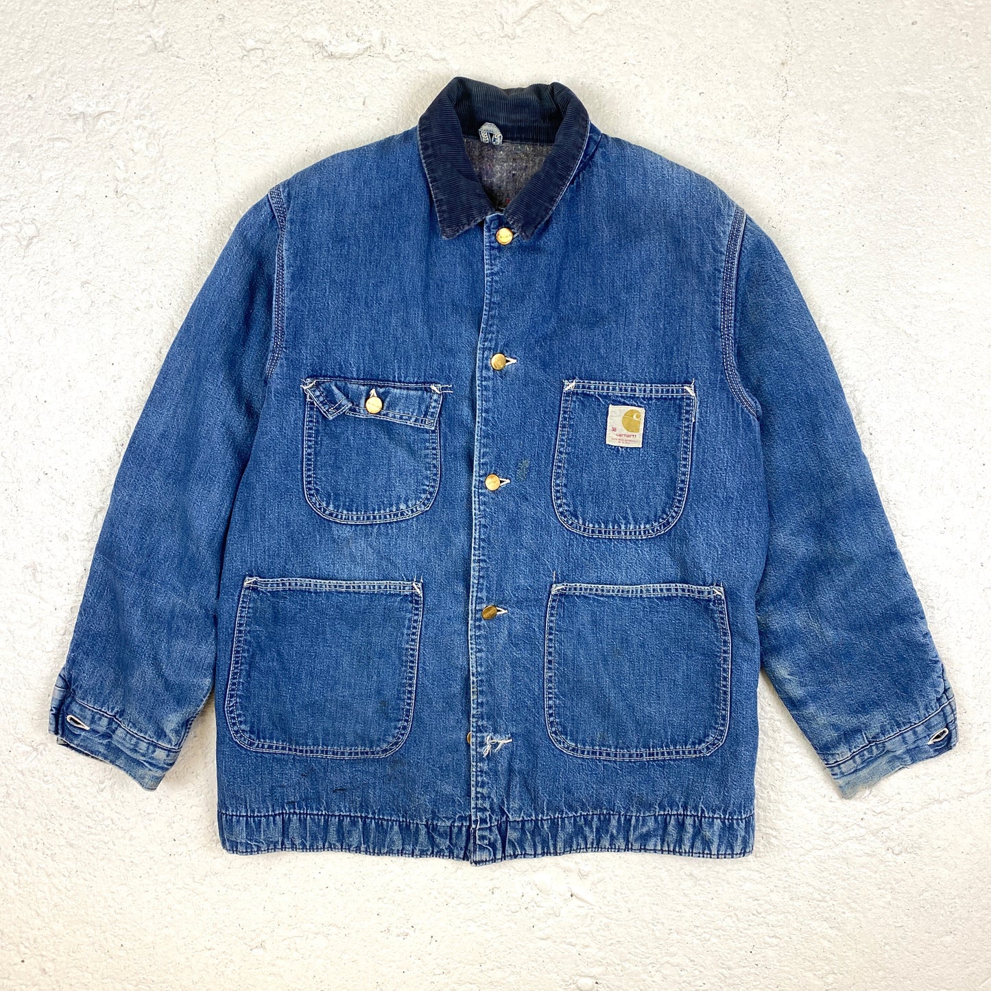 Carhartt distressed denim detroit jacket (M-L)