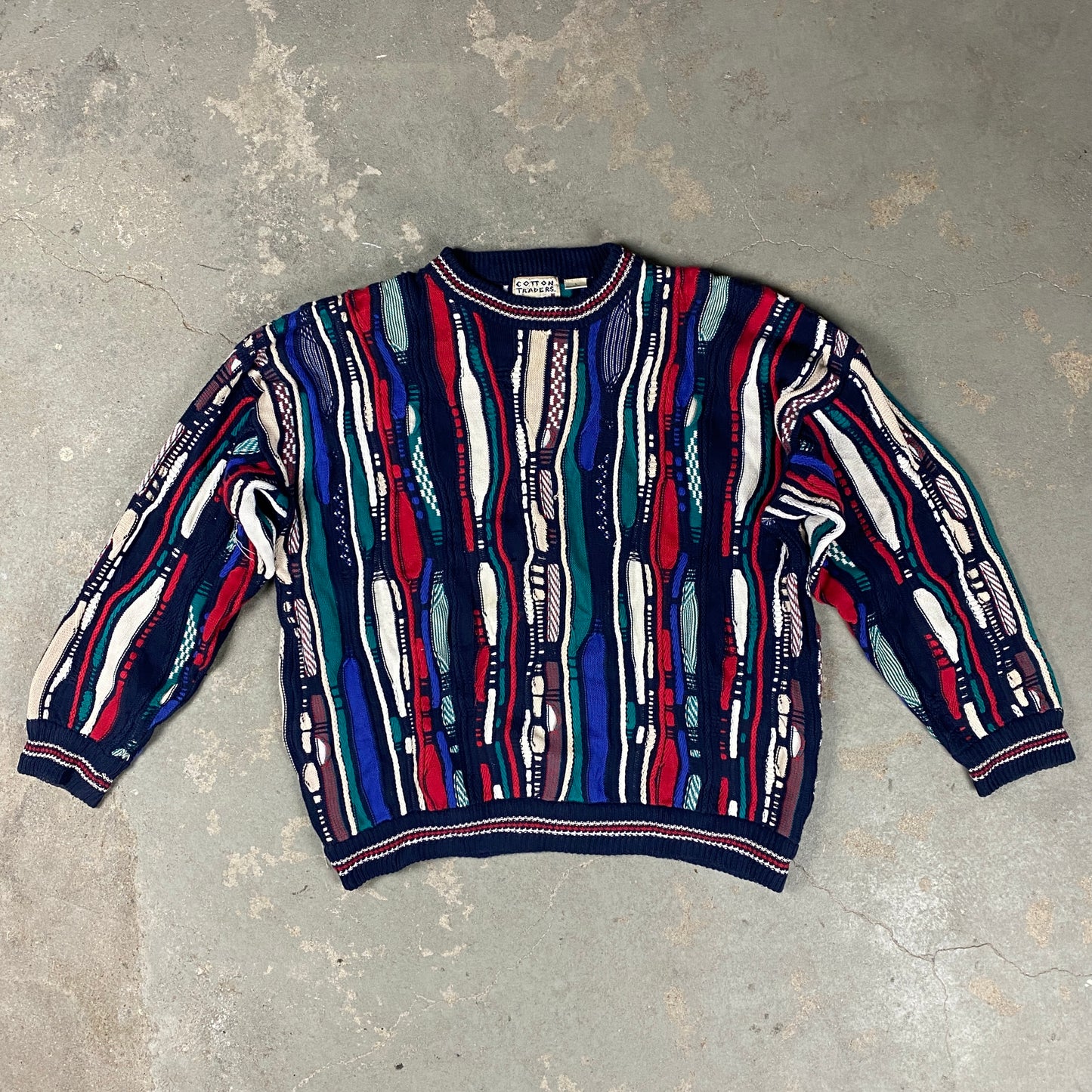 Knit Cotton Traders RARE heavyweight sweater (L)