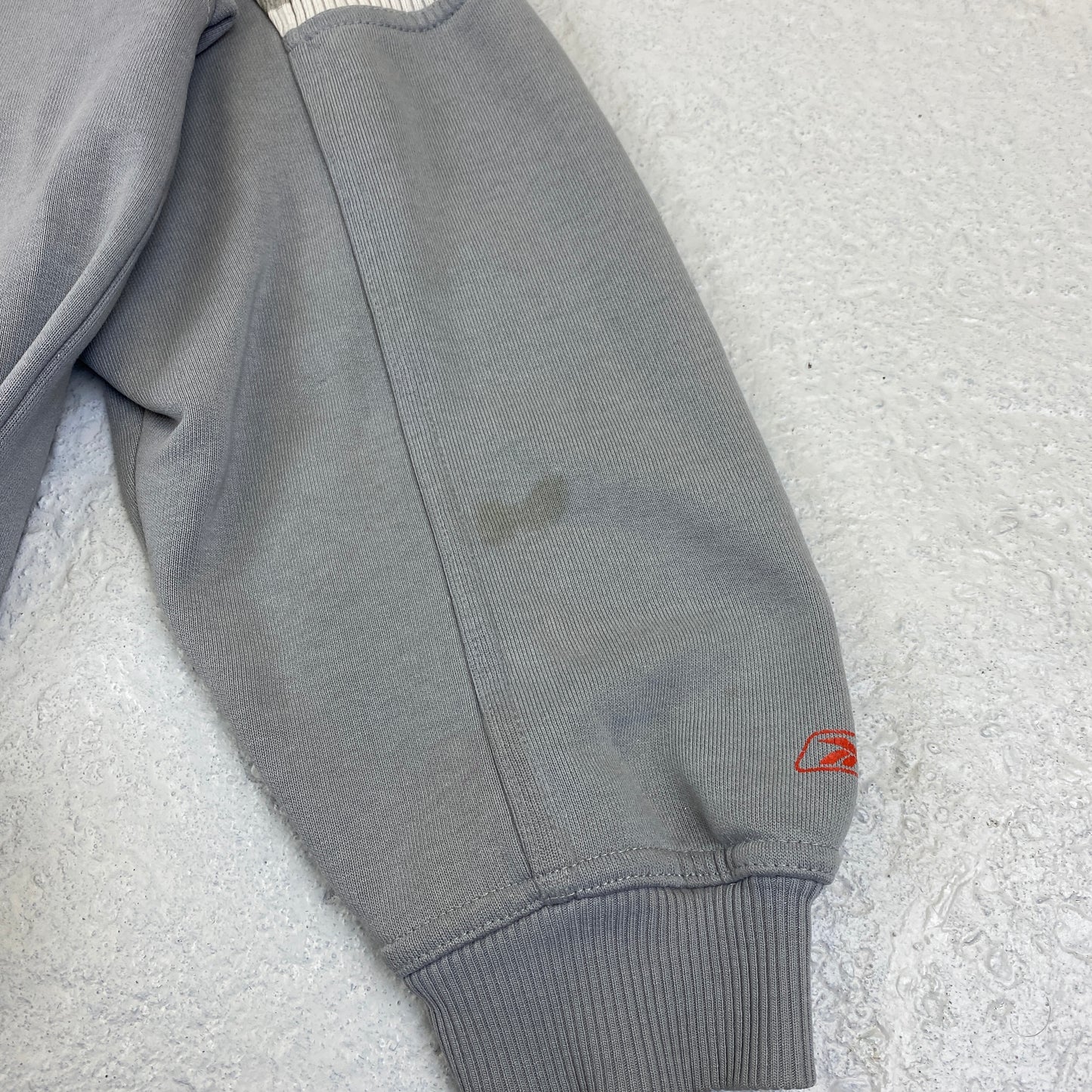 Reebok washed grey embroidered hoodie (L)