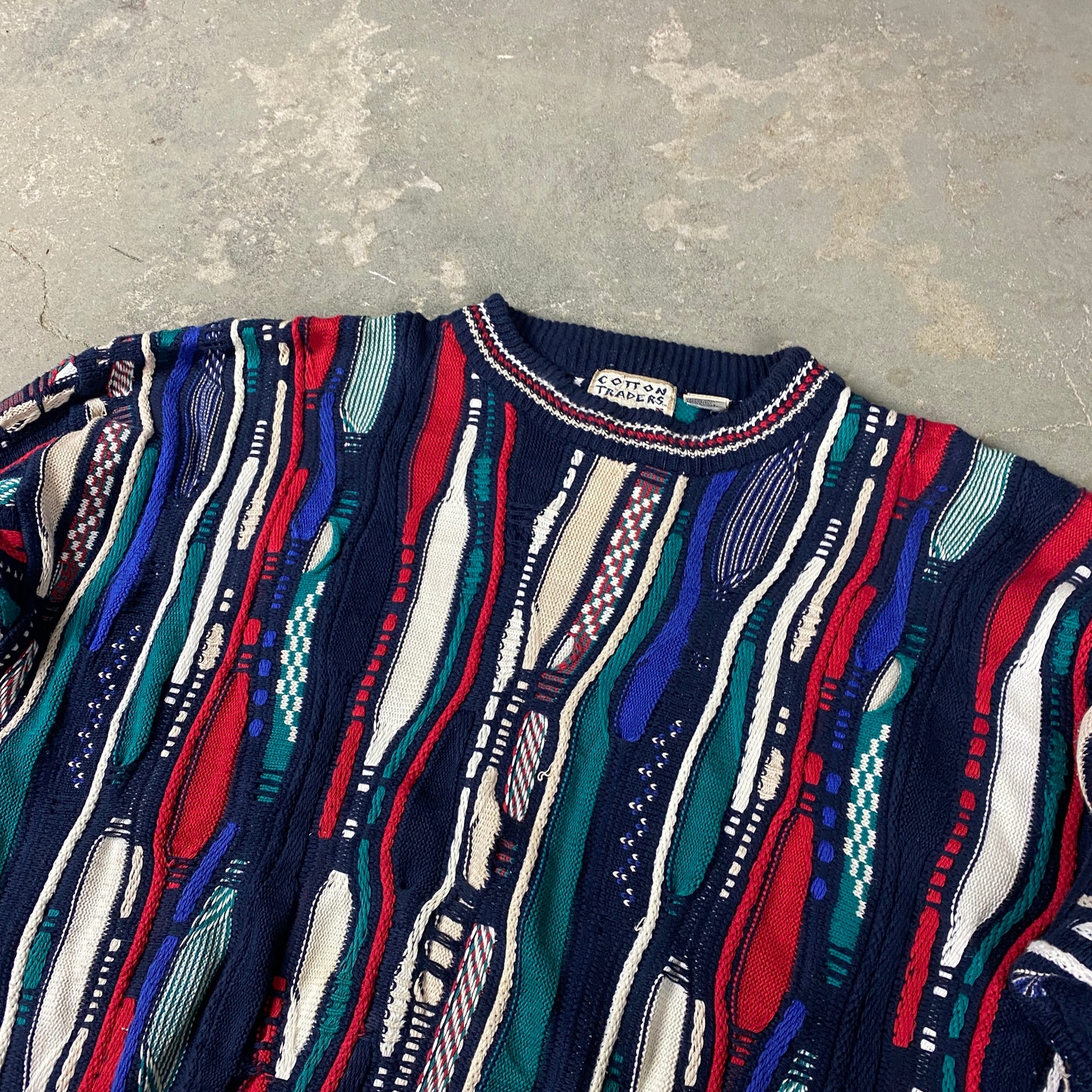Knit Cotton Traders RARE heavyweight sweater (L)