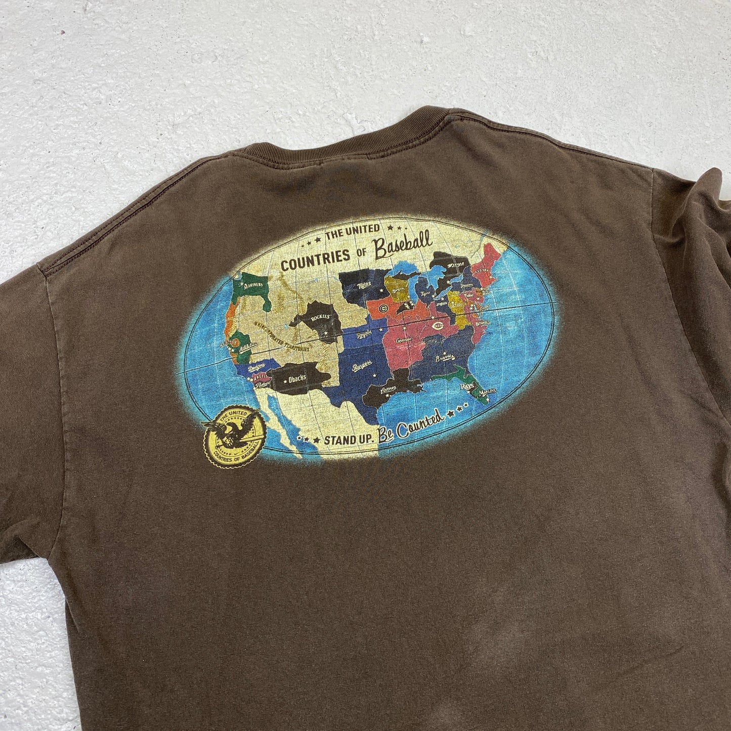 Nike RARE Countries of Baseball heavyweight washed brown t-shirt (L-XL)