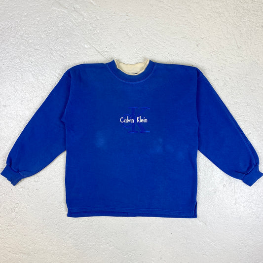 Calvin Klein RARE heavyweight embroidered sweater (S)