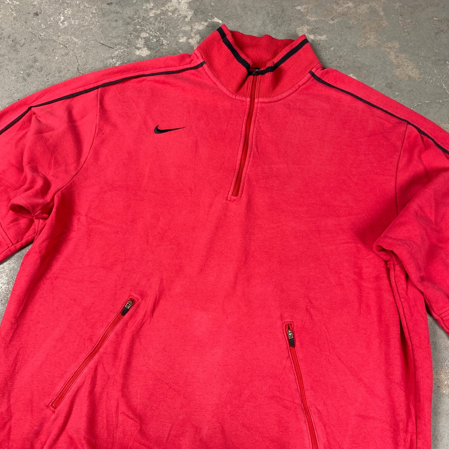 Nike embroidered black swoosh 1/4 zip sweater (XL)