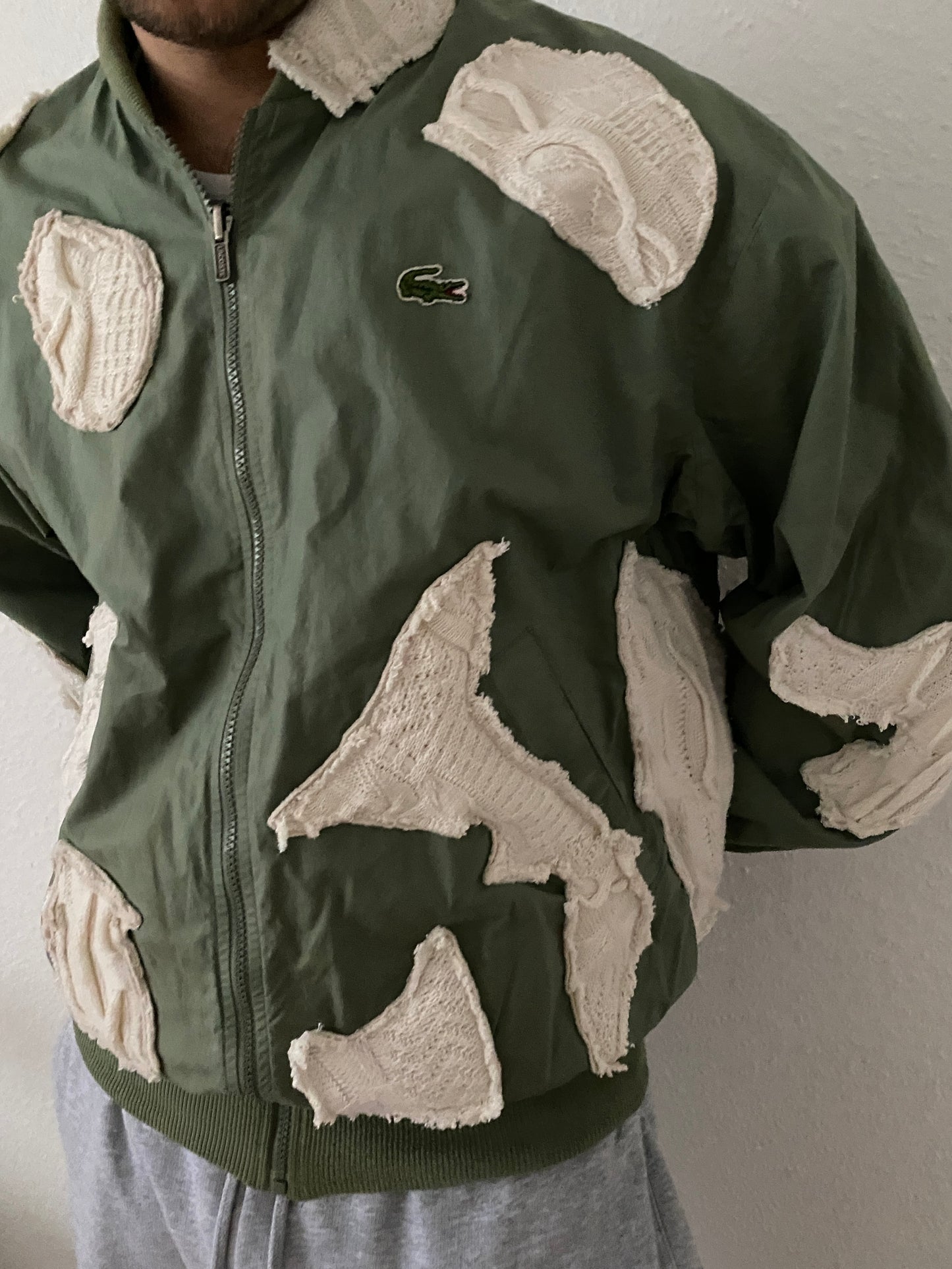 SPVNS STUDIOS: reworked vintage Lacoste x Coogi style knit jacket (M)