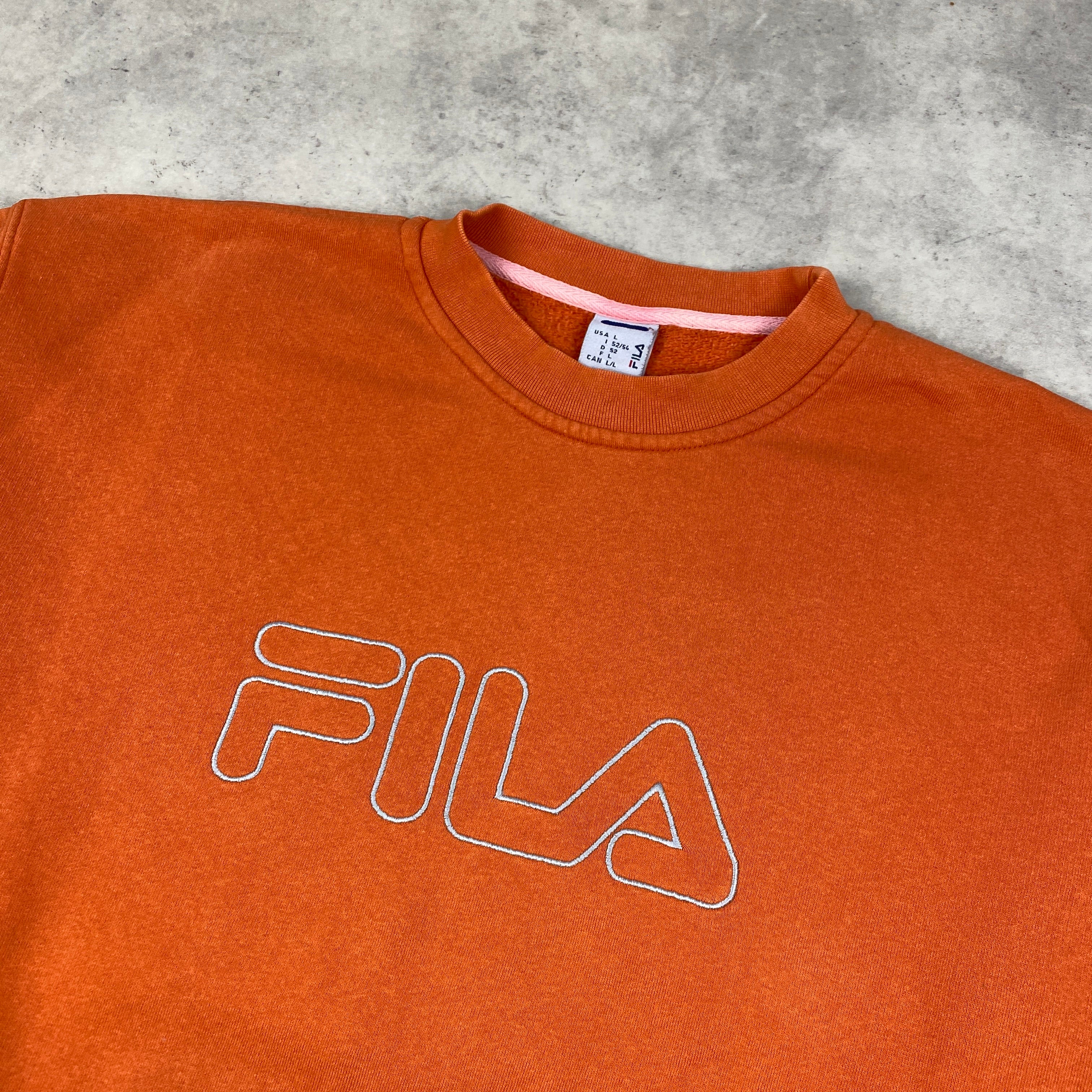 Orange best sale fila sweater