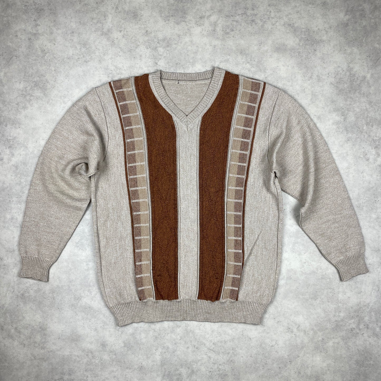 VTG knit v-neck sweater (M-L)