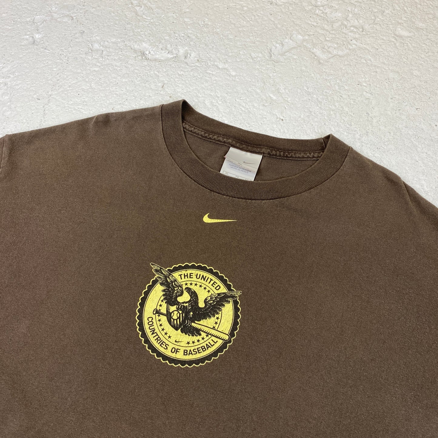 Nike RARE Countries of Baseball heavyweight washed brown t-shirt (L-XL)