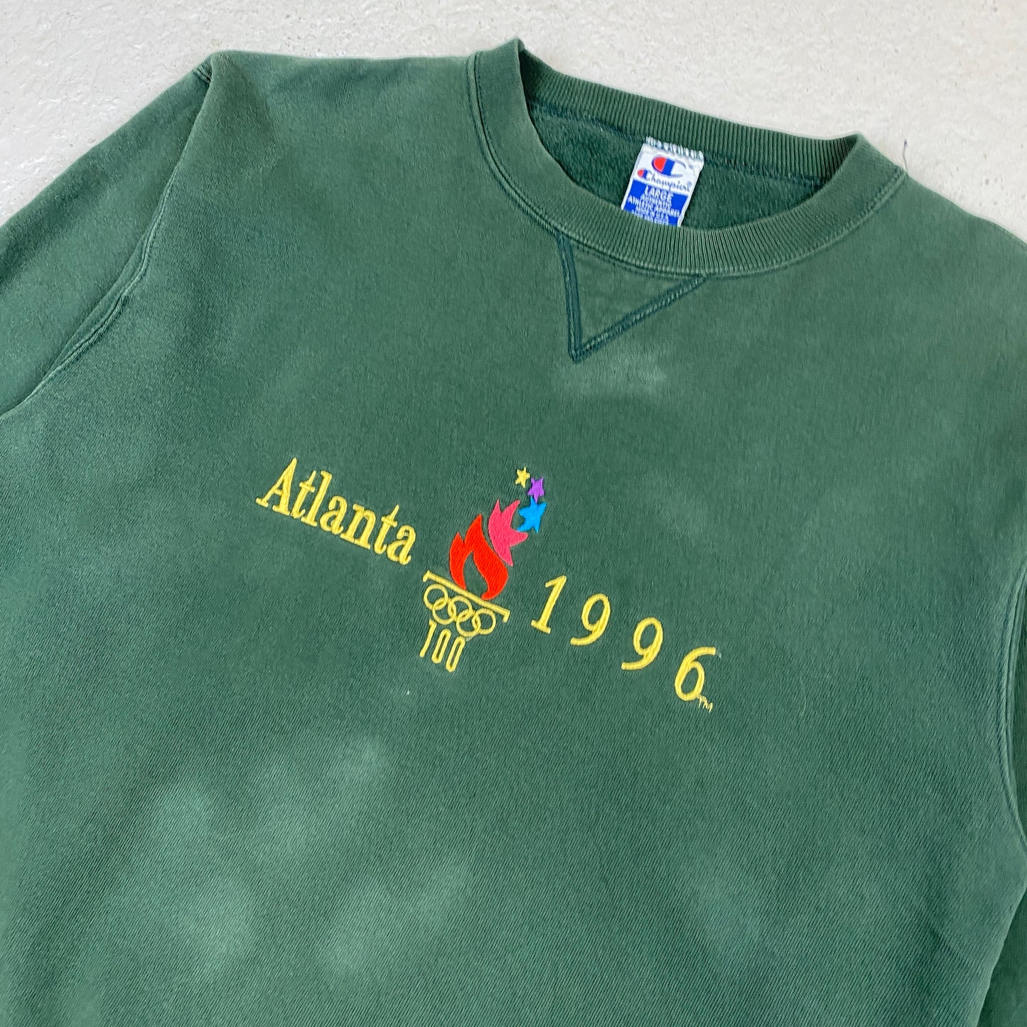 Champion RARE Atlanta 1996 heavyweight washed embroidered sweater (S)