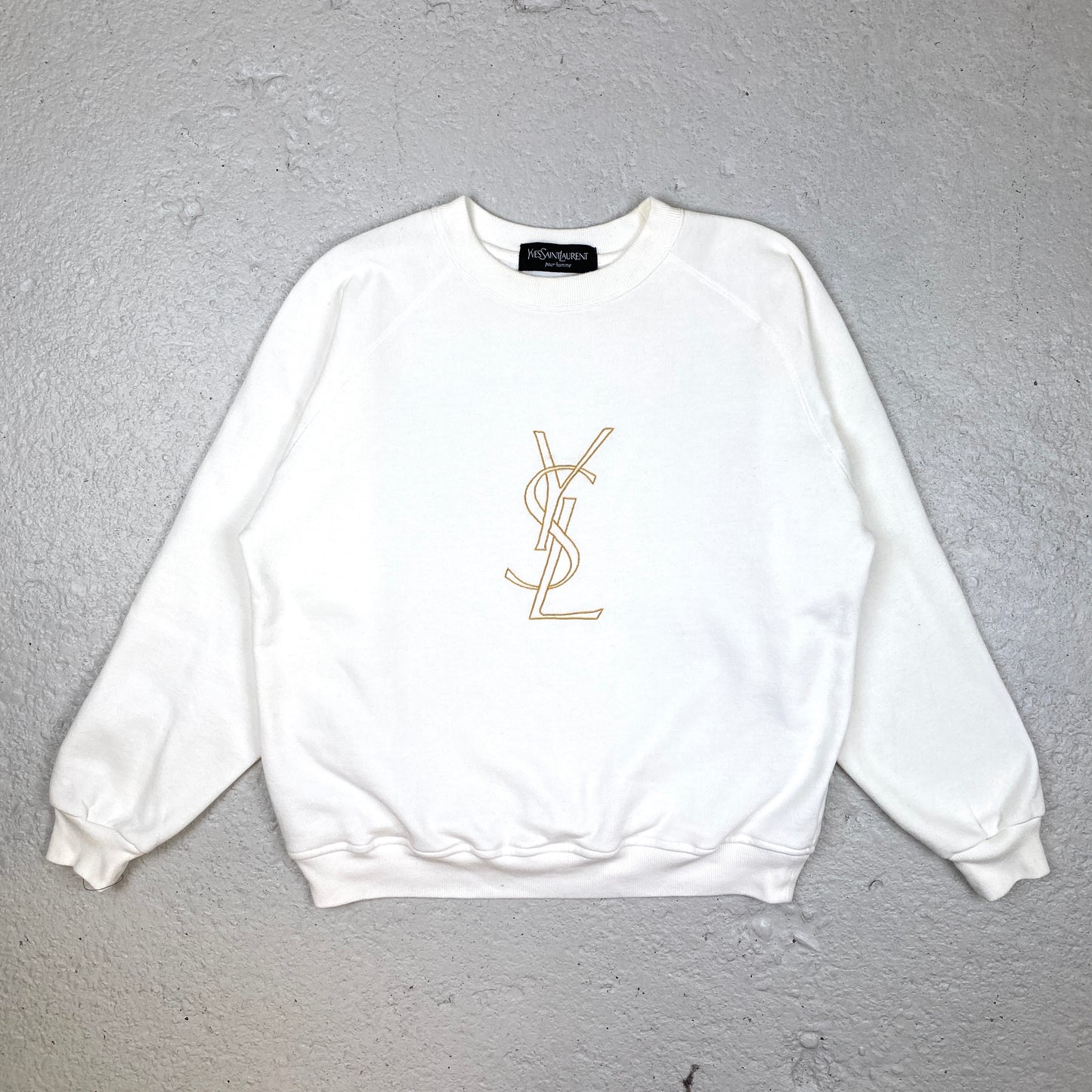Yves Saint Laurent RARE heavyweight embroidered sweater (XS-S)