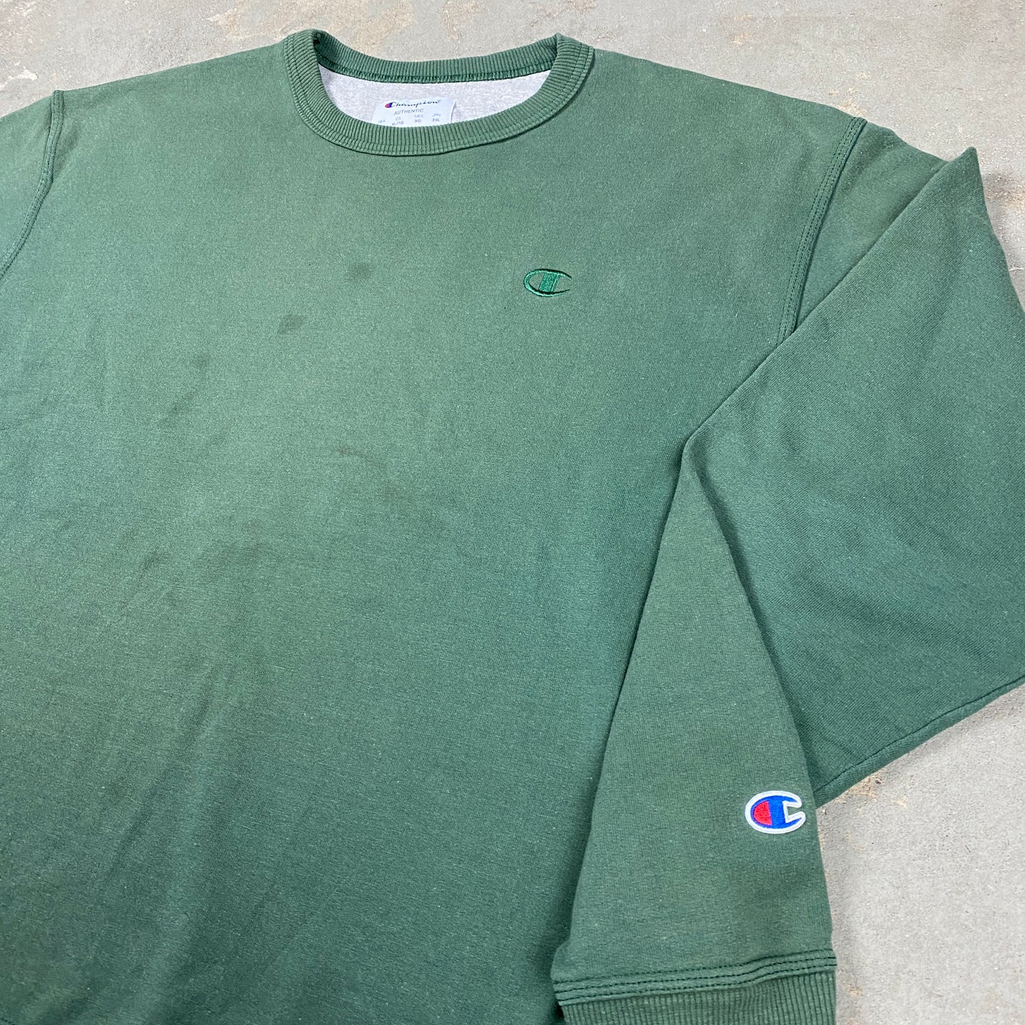 Champion washed out green sweater (XL)