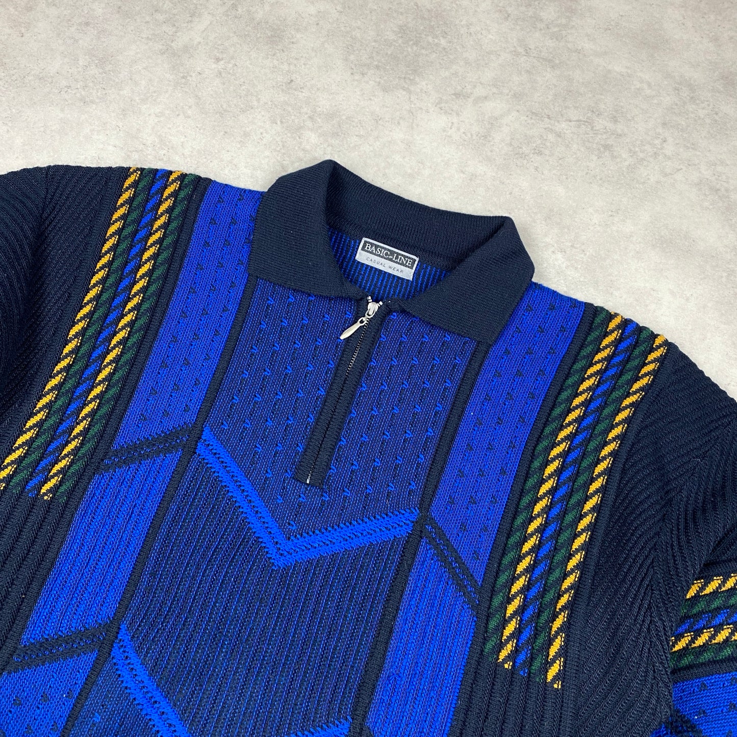VTG knit 1/4 zip heavyweight sweater (L)